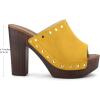 image:imageAllegra K Womens Open Toe Platform Block Heel Slides SandalsYellow