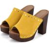 image:imageAllegra K Womens Open Toe Platform Block Heel Slides SandalsYellow