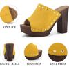 image:imageAllegra K Womens Open Toe Platform Block Heel Slides SandalsYellow