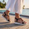 image:imageAllegra K Womens Plaid Beaded Platform Elastic Band Sandals Black 75