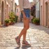 image:imageAllegra K Womens Plaid Beaded Platform Elastic Band Sandals Blue 85