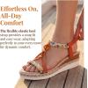 image:imageAllegra K Womens Plaid Beaded Platform Elastic Band Sandals Orange 6