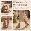 image:imageAllegra K Womens Plaid Side Zipper LaceUp Peeptoe Platform Sandals Khaki 9