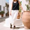 image:imageAllegra K Womens Solid Color Hollowout Platform Elastic Band Sandals Black 6