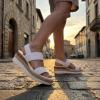 image:imageAllegra K Womens Solid Color Hollowout Platform Elastic Band Sandals White 7