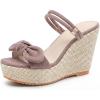 image:imageAllegra K Womens Bow Doublestrap Plaid Platform Slip Sandals Pink 65