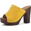 image:imageAllegra K Womens Open Toe Platform Block Heel Slides SandalsYellow