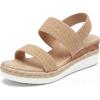 image:imageAllegra K Womens Solid Color Hollowout Platform Elastic Band Sandals Brown 9