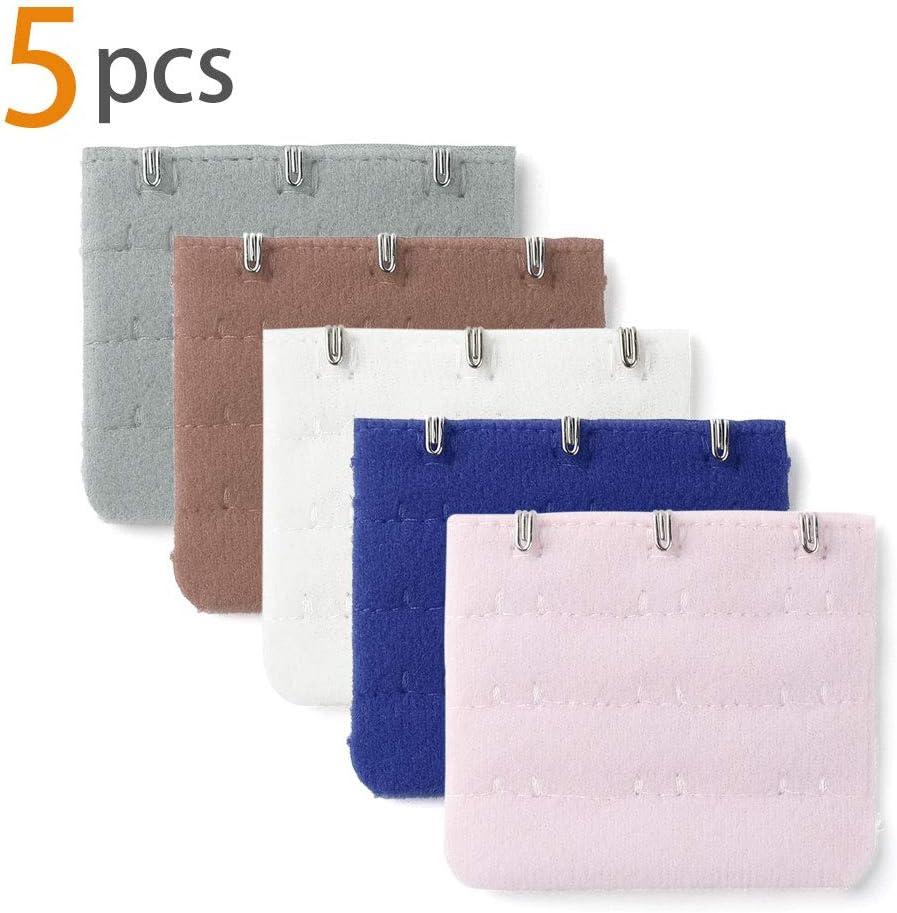 image:imageAllegra K 3 Hook 3 Row Stretchy Bra Strap Extenders Buckle Hooks Bra Band for WomenAssorted Color