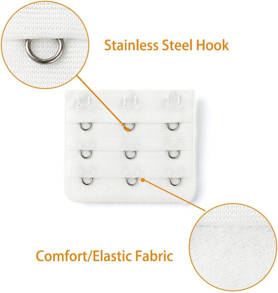 image:imageAllegra K 3 Hook 3 Row Stretchy Bra Strap Extenders Buckle Hooks Bra Band for WomenAssorted Color
