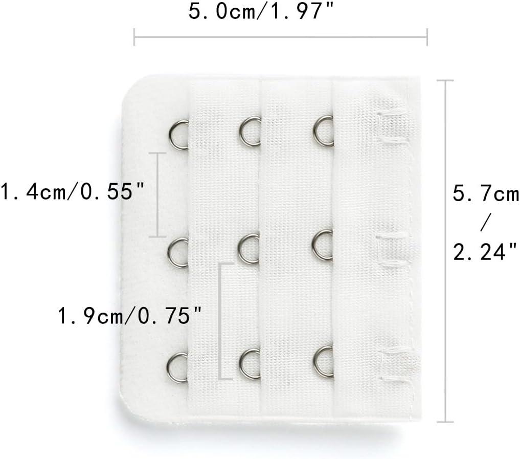 image:imageAllegra K 3 Hook 3 Row Stretchy Bra Strap Extenders Buckle Hooks Bra Band for WomenAssorted Color