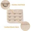 image:imageAllegra K 3 Hook 3 Row Stretchy Bra Strap Extenders Buckle Hooks Bra Band for WomenApricot