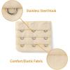 image:imageAllegra K 3 Hook 3 Row Stretchy Bra Strap Extenders Buckle Hooks Bra Band for WomenBeige