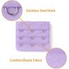 image:imageAllegra K 3 Hook 3 Row Stretchy Bra Strap Extenders Buckle Hooks Bra Band for WomenBeigenavy Bluepinklight Purplewhite