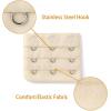 image:imageAllegra K 3 Hook 3 Row Stretchy Bra Strap Extenders Buckle Hooks Bra Band for WomenBeigesangria