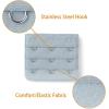 image:imageAllegra K 3 Hook 3 Row Stretchy Bra Strap Extenders Buckle Hooks Bra Band for WomenBlue Gray