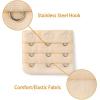 image:imageAllegra K 3 Hook 3 Row Stretchy Bra Strap Extenders Buckle Hooks Bra Band for WomenChampagne Color