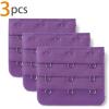 image:imageAllegra K 3 Hook 3 Row Stretchy Bra Strap Extenders Buckle Hooks Bra Band for WomenDark Purple