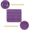 image:imageAllegra K 3 Hook 3 Row Stretchy Bra Strap Extenders Buckle Hooks Bra Band for WomenDark Purple