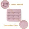 image:imageAllegra K 3 Hook 3 Row Stretchy Bra Strap Extenders Buckle Hooks Bra Band for WomenFlamingo