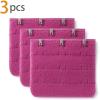 image:imageAllegra K 3 Hook 3 Row Stretchy Bra Strap Extenders Buckle Hooks Bra Band for WomenFuchsia