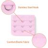 image:imageAllegra K 3 Hook 3 Row Stretchy Bra Strap Extenders Buckle Hooks Bra Band for WomenLight Pink