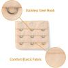 image:imageAllegra K 3 Hook 3 Row Stretchy Bra Strap Extenders Buckle Hooks Bra Band for WomenSkin Color