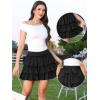 image:imageAllegra K Bow Back Mini Skirts for Women Elastic Low Waist Cute Cake Skirt Layer Ruffle Skirt with ShortsBlack