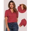 image:imageAllegra K Casual Blouse for Women Floral Print Short Sleeve Shirt V Neck Notch Lapel Blouse Dressy Summer TopsRed