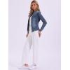 image:imageAllegra K Casual Denim Jacket for Womens Classic Stand Collar Long Sleeve Jean JacketGray Blues