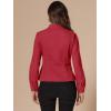 image:imageAllegra K Casual Denim Jacket for Womens Classic Stand Collar Long Sleeve Jean JacketRed