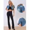 image:imageAllegra K Casual Denim Jacket for Womens Turndown Collar Short Sleeves Crop Jean JacketsDenim Blue