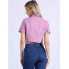 image:imageAllegra K Casual Denim Jacket for Womens Turndown Collar Short Sleeves Crop Jean JacketsPurple