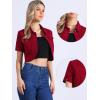 image:imageAllegra K Casual Denim Jacket for Womens Turndown Collar Short Sleeves Crop Jean JacketsRed