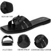 image:imageAllegra K Flat Sandals for Women Square Toe Slip on Open Toe Slides Sandals DressyBlack
