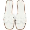 image:imageAllegra K Flat Sandals for Women Square Toe Slip on Open Toe Slides Sandals DressyWhite