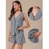 image:imageAllegra K Gingham 2 Piece Outfits for Womens Summer Beach Plaid Sleeveless Vest and Shorts Matching SetsBlack