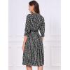 image:imageAllegra K Pleated Dress for Womens Puff Half Sleeve Crew Neck Casual ALine DressesBlack