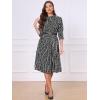 image:imageAllegra K Pleated Dress for Womens Puff Half Sleeve Crew Neck Casual ALine DressesBlack