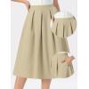 image:imageAllegra K Pleated Skirts for Women High Waisted Vintage ALine Business Casual Midi SkirtsKhaki