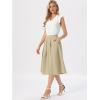 image:imageAllegra K Pleated Skirts for Women High Waisted Vintage ALine Business Casual Midi SkirtsKhaki