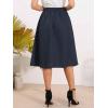 image:imageAllegra K Pleated Skirts for Women High Waisted Vintage ALine Business Casual Midi SkirtsNavy Blue