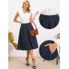 image:imageAllegra K Pleated Skirts for Women High Waisted Vintage ALine Business Casual Midi SkirtsNavy Blue