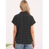 image:imageAllegra K Polka Dots Blouse for Women Summer Casual Short Sleeve Collar V Neck Work Office TopsBlack