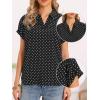 image:imageAllegra K Polka Dots Blouse for Women Summer Casual Short Sleeve Collar V Neck Work Office TopsBlack