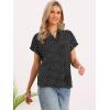 image:imageAllegra K Polka Dots Blouse for Women Summer Casual Short Sleeve Collar V Neck Work Office TopsBlack