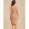 image:imageAllegra K Sheath Dress for Women Business Casual Sleeveless Boat Neck Retro Work Office Pencil Dresses 2026Khaki