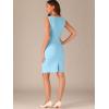 image:imageAllegra K Sheath Dress for Women Business Casual Sleeveless Boat Neck Retro Work Office Pencil Dresses 2026Sky Blue