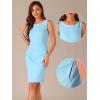 image:imageAllegra K Sheath Dress for Women Business Casual Sleeveless Boat Neck Retro Work Office Pencil Dresses 2026Sky Blue