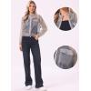 image:imageAllegra K Sheer Bomber Jacket for Womens Zip Up Long Sleeve See Through JacketsGrey